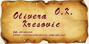 Olivera Kresović vizit kartica